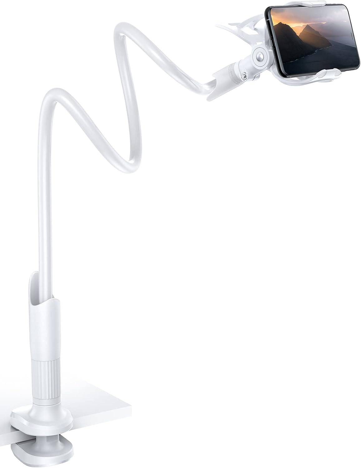 Lamicall Gooseneck Phone Holder for Bed - Cell Phone Mount Clamp Clip. Flexible Long Arm. Overhead Mount for Desk Headboard Bedside. Gifts for iPhone Air 17 Pro Max. 16 15 14 Pro Max and 4-7 Phone