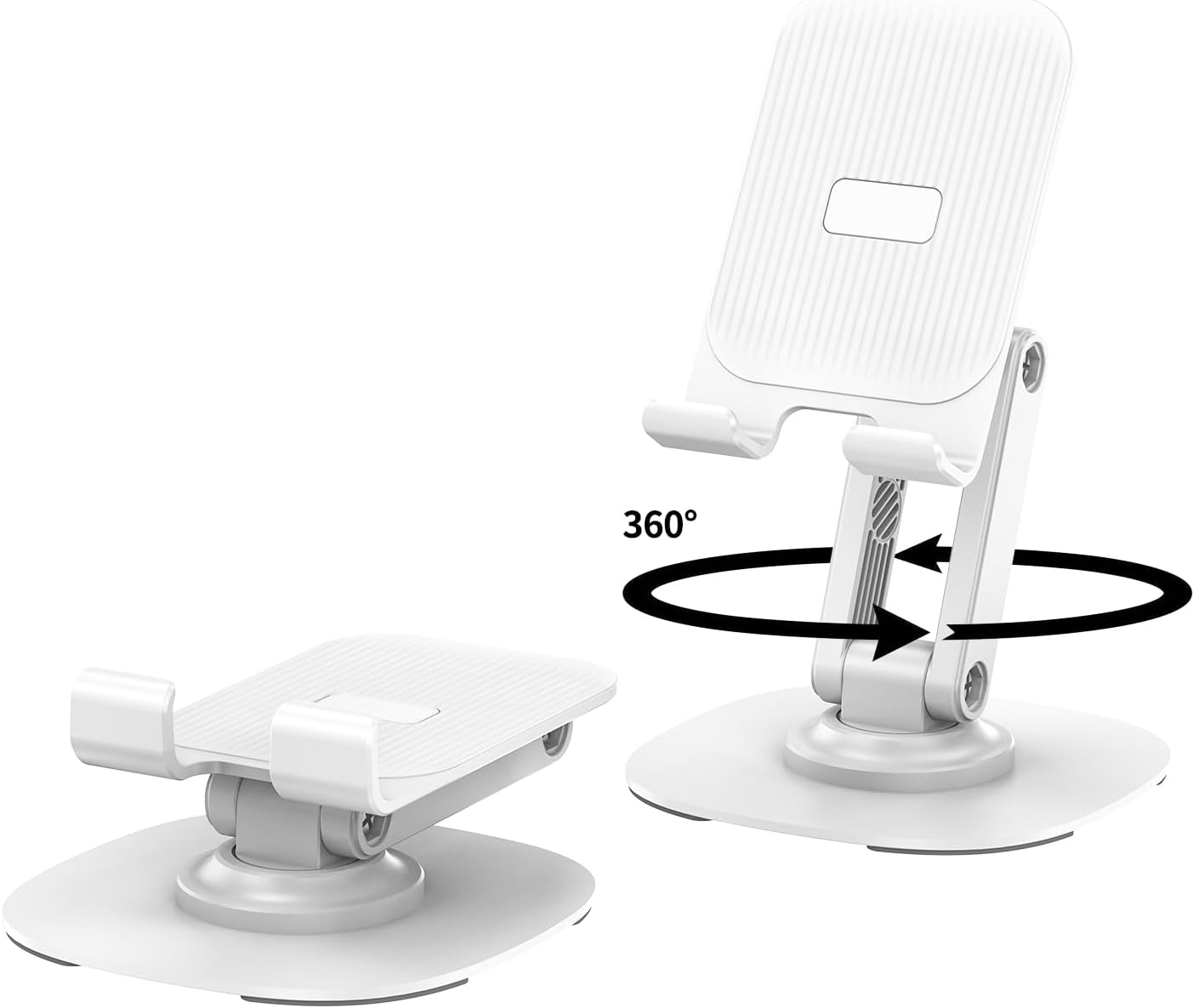 360° Degree Rotating Mobile Phone Holder.Fully Adjustable Foldable Desktop Phone Holder Stand Base.Foldable Desktop Cell Phone Stands for iPhone17 16 15 Pro Xr Xs Max X Plus iPad Samsung(K69-Black)