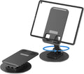 360° Degree Rotating Mobile Phone Holder.Fully Adjustable Foldable Desktop Phone Holder Stand Base.Foldable Desktop Cell Phone Stands for iPhone17 16 15 Pro Xr Xs Max X Plus iPad Samsung(K69-Black)