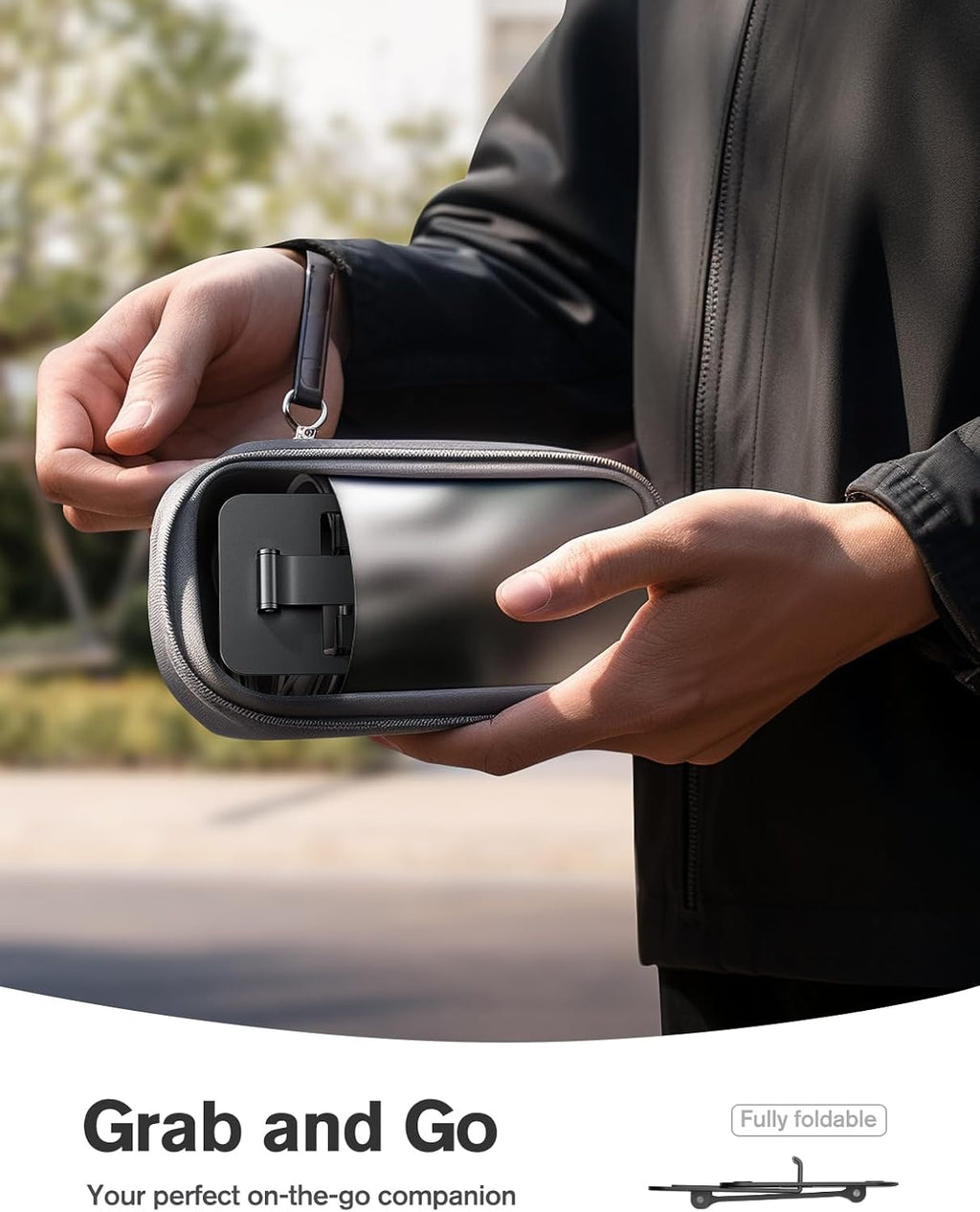 Nulaxy 2 Pack Dual Folding Cell Phone Stand. Fully Adjustable Phone Holder for Desk. Compatible with iPhone 17 16 15 14 13 12 11. Nintendo Switch. All Phones. Black & Rose Gold