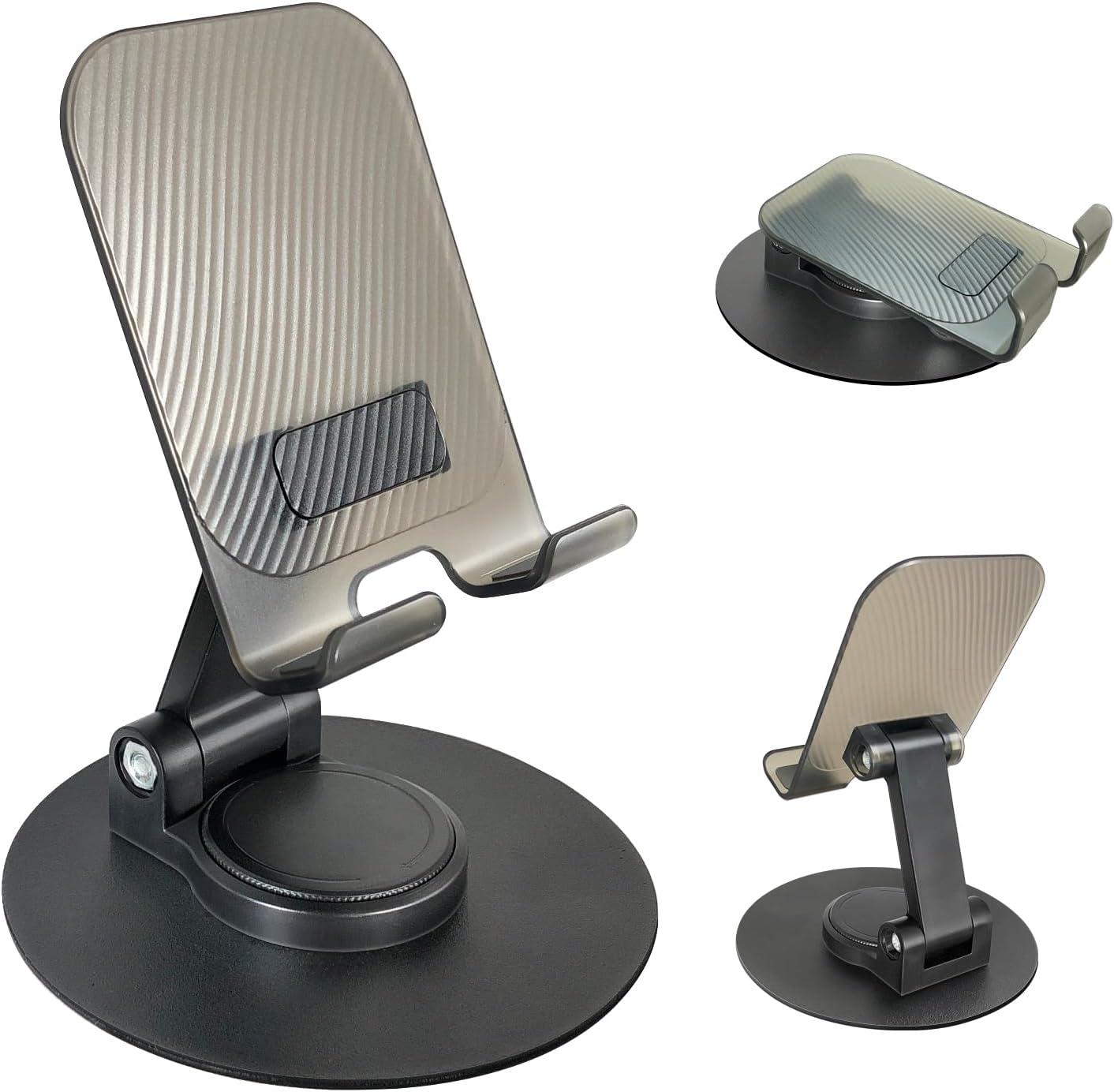 POQOD 2 Pack Cell Phone Stand. Foldable Phone Holder for Desk Compatible with Phone 15 14 13 12 11 Pro Xs Xs Max Xr X 8. Nintendo Switch. All Phones. Black & White