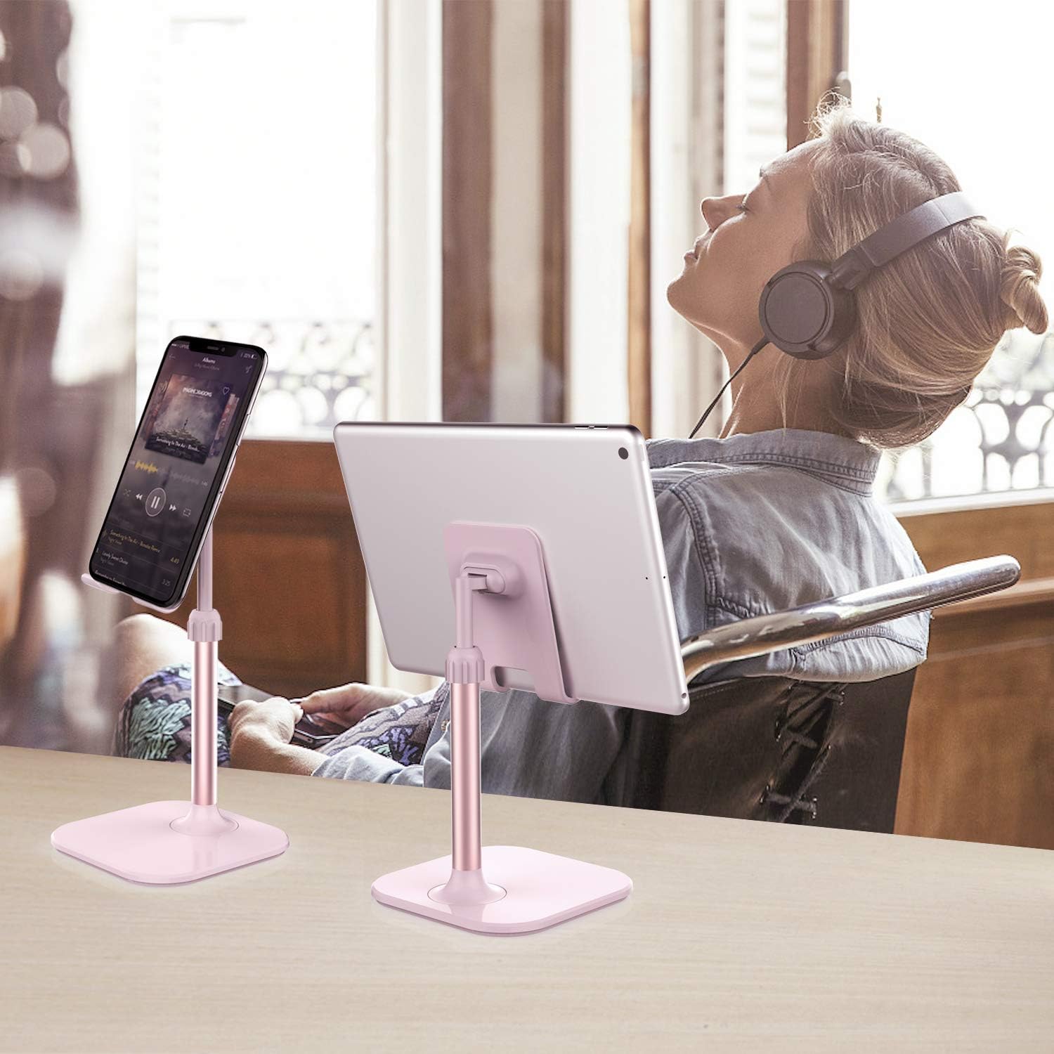 Doboli Cell Phone Stand. Valentine's Day Gifts for Teens Girls Boys Adults Women Men Mom Wife. Phone Stand for Desk. Phone Holder Stand Compatible with iPhone and All Mobile Phones Tablet. Pink